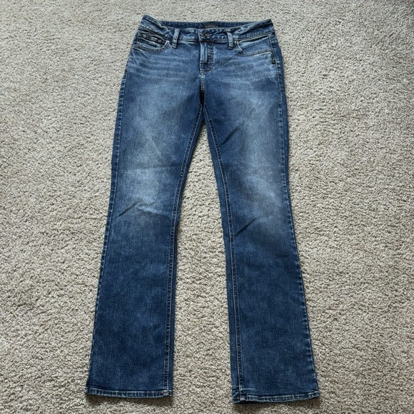 Silver Jeans Co. Elyse Curvy Fit Mid Rise Slim Boot Denim Jeans 28 x 33 - Picture 5 of 10